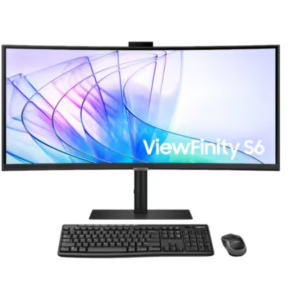 34" ViewFinity S6 S65VC Ultra WQHD Webcam Monitor and MK270r Wireless Keyboard and Mouse Combo